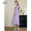 司歌印花雪纺长袖收腰连衣裙中长裙A901327X 商品缩略图3