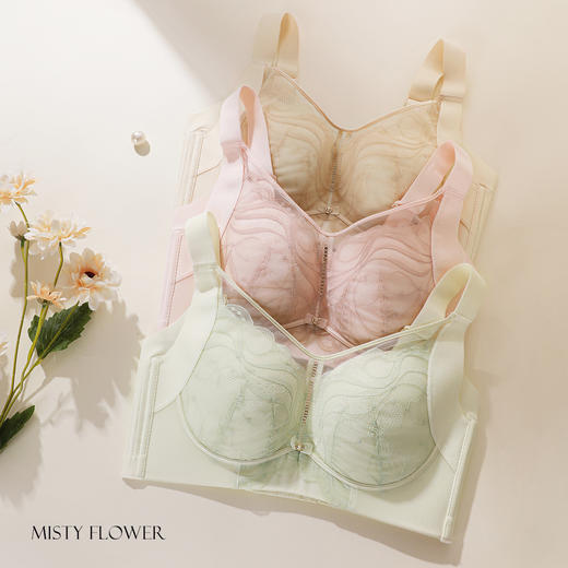 【大胸专研】熳洁儿 大胸显小CD杯调整型提拉防下垂全罩杯抹胸蕾丝25251516 商品图8
