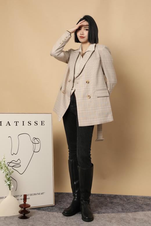 ESTELLICA 格纹束腰西装外套 15633 商品图2