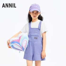 【甜酷背带裤】女童梭织背带裤夏季新款安奈儿童装EG526127