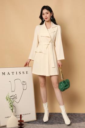 LNNNS 不对称设计感风衣外套连衣裙 15521