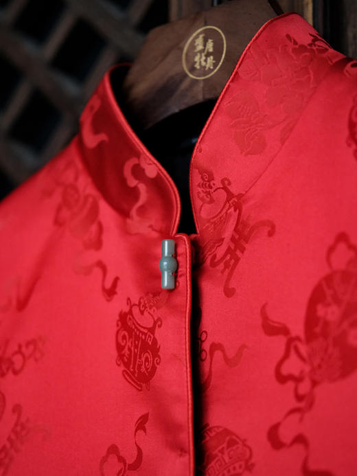 盛唐牡丹| 非遗真丝花蕾缎两面穿马甲 商品图2