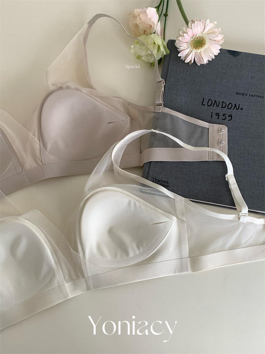 【性感小耳朵】春夏季新款薄款法式性感兔耳杯文胸 无钢圈无痕女无痕纯欲聚拢内衣全罩杯显瘦不凸点 商品图3