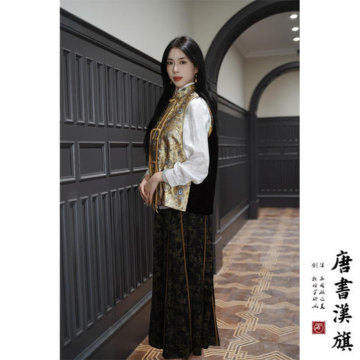 【梦幻楼】非遗宋锦|新中式马甲外套桑蚕丝金色提花羊绒棉贵气非遗刺绣夹棉马甲 商品图3