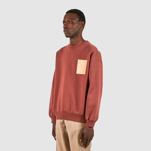 PHILIPPE MODEL 男士字母盾牌橡胶贴片棉质卫衣 棕色 SCNU SB12 27 商品图1