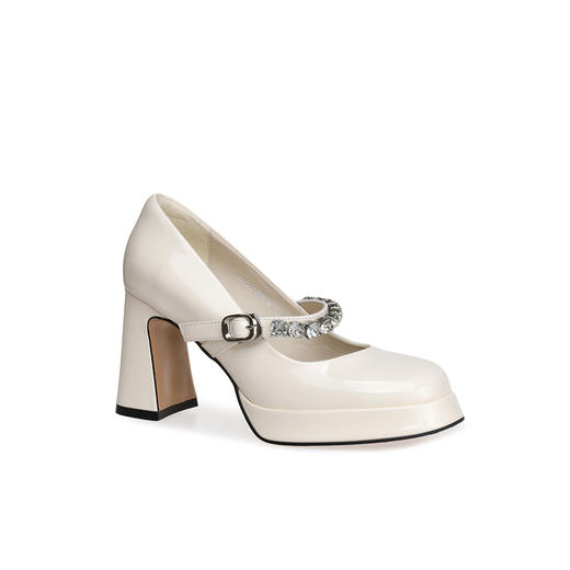 豪麟名鞋迪嘉女鞋玛丽珍鞋牛移膜革DJELA51WP016白色 商品图0