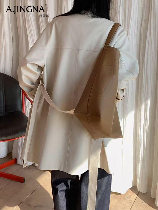 【自带慵懒】阿菁娜松弛宽松廓形一手长立领风衣F30C205002 商品图4