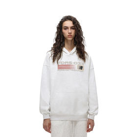 FDR官方店 国潮R字图案印花加绒连帽卫衣男女春季美式情侣装上衣