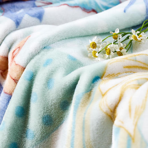 【彤橙】富安娜(FUANNA) 单层法兰绒毯/幻彩芳菲180*200cm 商品图6