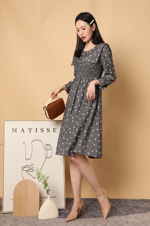 L.Fleuri 法式复古碎花方领连衣裙 15564 商品图1