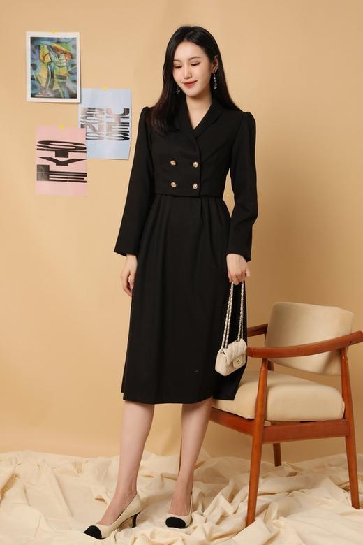 Le Malene 黑色翻领西装吊带裙两件套 15519 商品图3