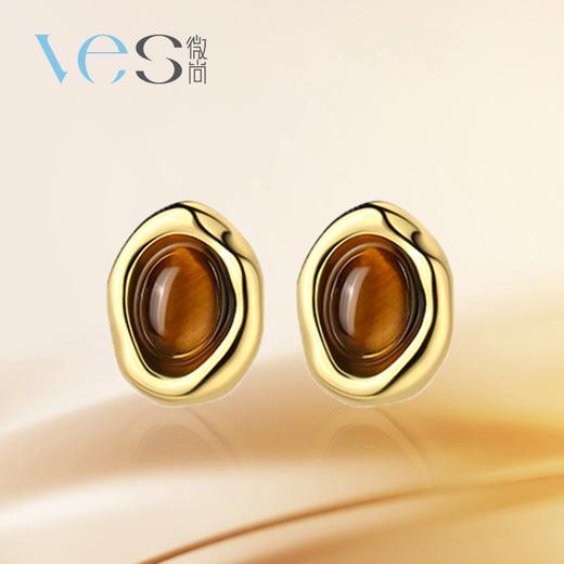 美拉德虎晴石银925耳环 商品图0