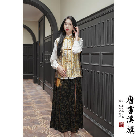 【梦幻楼】非遗宋锦|新中式马甲外套桑蚕丝金色提花羊绒棉贵气非遗刺绣夹棉马甲 商品图2