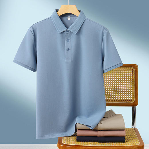 【DKP】大依优型大码Polo衫弹力翻领T恤轻奢休闲纯色短袖男宽松T恤上衣胖子 商品图9