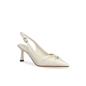 豪麟名鞋奥莱迪嘉女鞋半凉鞋牛移膜革DJHJA51WB004白色  原价1660元