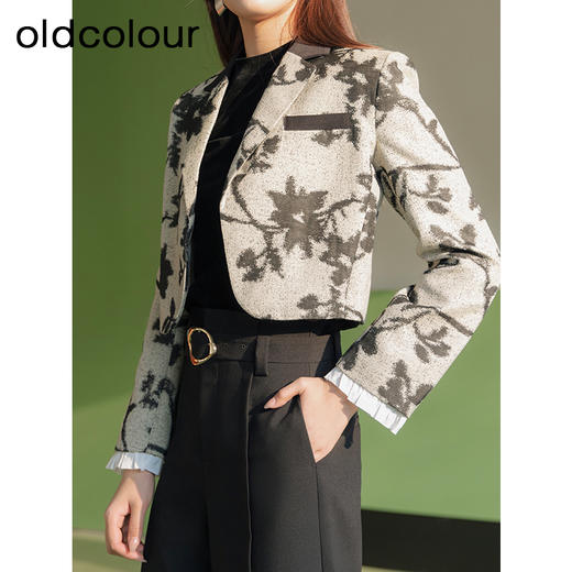 oldcolour欧珂2024新款商场同款休闲短款外套女Q120419A1 商品图4