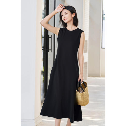 剩S/M/L 天丝+棉极简无袖裙 凉感透气裙子 2026春季时尚休闲连衣裙5869 商品图3