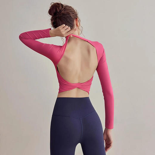 跃牌【安琪拉系列】高级性感运动上衣美背跑步普拉提训练健身服CX7403 商品图3