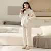 洁丽雅冬款加厚夹棉睡衣女士冬天三层加厚保暖珊瑚绒家居服套装 商品缩略图3