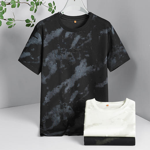 【DWP】大依优型大码短袖T恤圆领加肥加大男士大号弹力透气舒适夏季半袖 商品图1