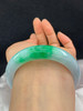 612265，54.8圈口，细糯飘绿正圈平安镯，蓝底色飘辣绿，颜色吸睛，底子细腻 商品缩略图4