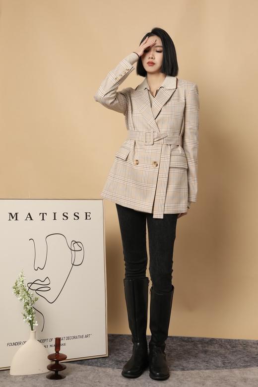 ESTELLICA 格纹束腰西装外套 15633 商品图1