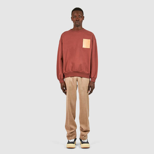 PHILIPPE MODEL 男士字母盾牌橡胶贴片棉质卫衣 棕色 SCNU SB12 27 商品图3