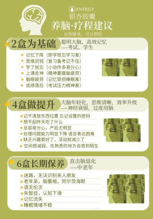 养脑/提高记忆力！捷克ENERGY安能聚银杏胶囊90粒 补脑/ 预防痴dai/ 改善建忘和认知功能！3岁以上全家适用~ 商品图3