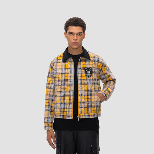 FDR 原创国潮扎染格子夹克外套男女春秋季潮牌情侣宽松上衣棒球服 商品图2