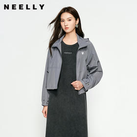 NEELLY纳俪商场同款春季新款休闲松弛背心连衣裙女字母印花中长裙N25031Y01131