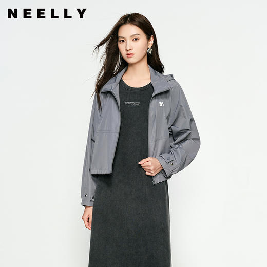 NEELLY纳俪商场同款春季新款休闲松弛背心连衣裙女字母印花中长裙N25031Y01131 商品图0