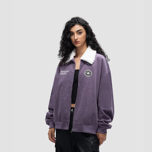 FDR原创国潮新款毛毛领灯芯绒外套男女秋冬季情侣装宽松拉链开衫 商品图2