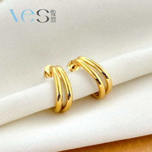 金色C圈高级感银925耳钉 商品图1