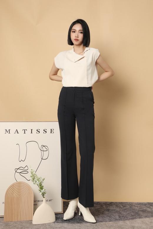 ESTELLICA 藏蓝色高腰直筒西裤 15435 商品图2