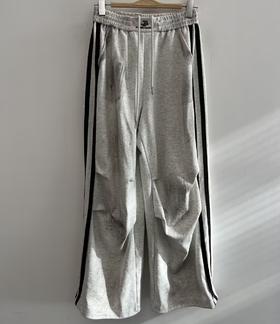 MZ橡筋抽绳织带宽松针织长裤（灰）冬季244010570321