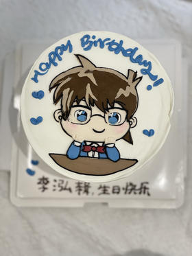 手绘柯南奶油蛋糕 下单前请仔细阅读商品详情