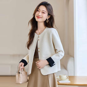 时尚减龄洋气短外套，休闲百搭小香风上衣HRYZ22507