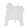 NEELLY纳俪商场同款春季新款荷叶边设计感衬衫女韩版简约短上衣N25031R01123 商品缩略图3