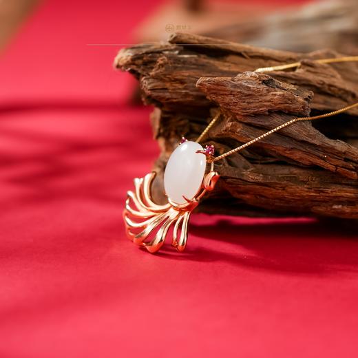 新疆国玉盟世玉【金鳍映财 】金镶玉吊坠【带证书·顺丰物流】 商品图2