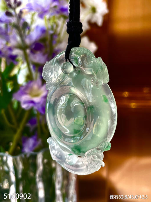 玻璃种飘翠仙意吊坠【5160902】具体价格微信咨询 商品图3