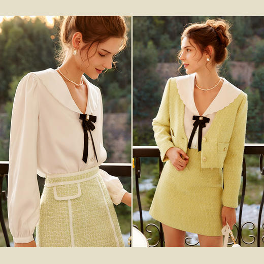 欧芮儿法式白色衬衫女春季春2024年新款时尚显瘦气质长袖上衣 商品图2