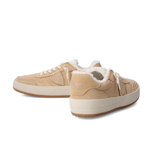 PHILIPPE MODEL 女士盾牌徽标浮雕 Nice 休闲运动鞋 驼色 VNLD NBB1 商品图3
