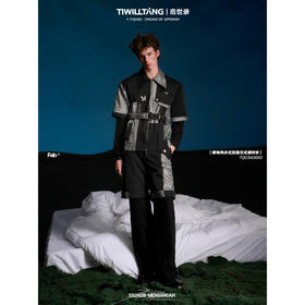 启世录TIWILLTANG“檩铸嚣尘”风衣式拉链结构男式衬衫