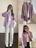 【香芋紫灯芯绒衬衫外套】将梦幻与温柔定格于衣衫之上!打造早春浪漫穿搭!柔软温暖，春秋冬三季都可穿!绝美巨显白!采用16w无弹全棉灯芯绒，直身翻领设计，自然修饰脖颈显精气神 商品缩略图1