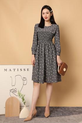 L.Fleuri 法式复古碎花方领连衣裙 15564