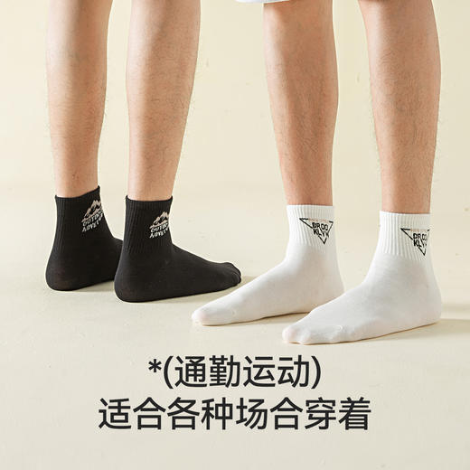 耐尔精梳棉四季款短邦男袜 【4双装】 E0380B 商品图0