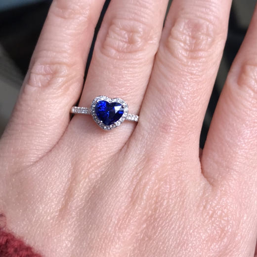 可爱心形蓝宝石戒指 商品图2