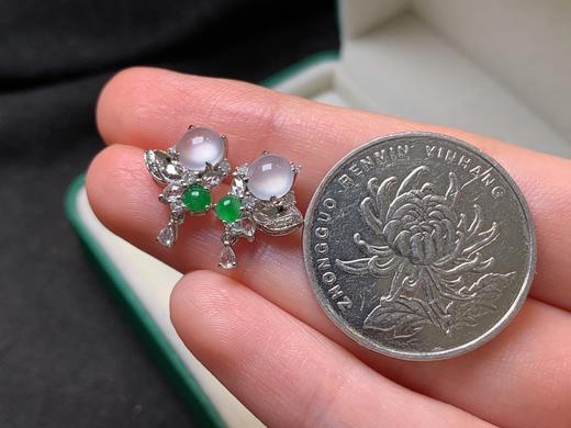 蛋面翡翠耳钉 商品图4