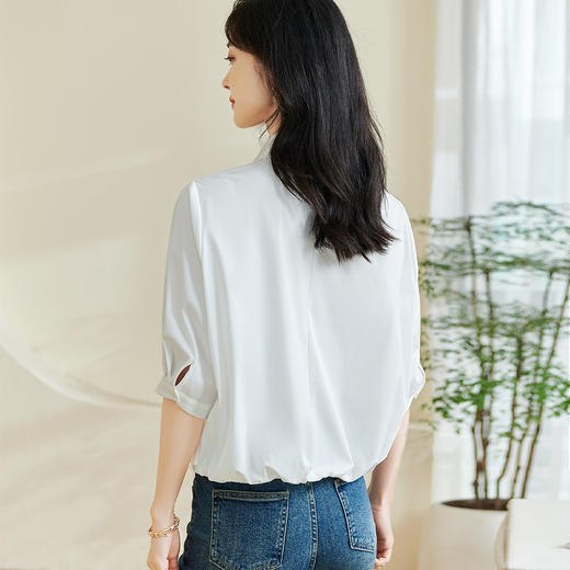 【白色纯棉衬衫】2026春季时尚简约纯色休闲百搭长袖衬衣 商品图6