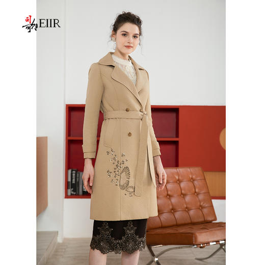司歌刺绣双排扣风衣女春秋R901215X 商品图1
